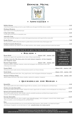 Dinner Menu - 2 Dog Restaurant