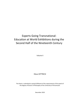Experts Going Transnational: Education at World Exhibitions during