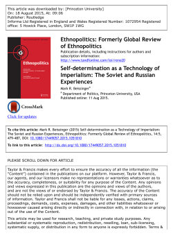 Self-determination as a Technology of Imperialism: The Soviet and