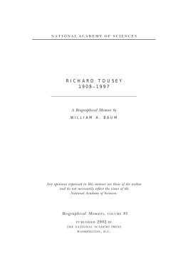 Richard Tousey - National Academy of Sciences