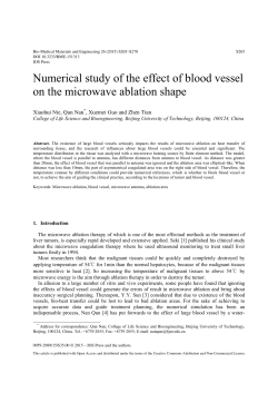 Numerical study of the effect of blood vessel on the microwave