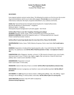 medication list - Center for Women`s Health