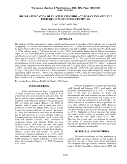 influence of foliar applications of calcium chloride and borax on fruit