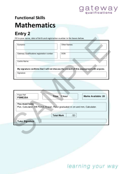 FS Maths Entry 2 Candidate Paper