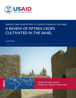 A REVIEW OF FIFTEEN CROPS CULTIVATED IN THE SAHEL