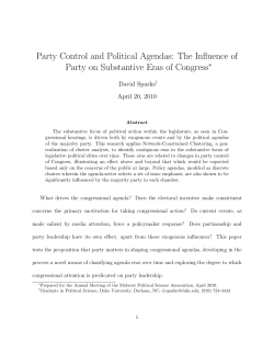 Party Control and Political Agendas: The Influence of Party on