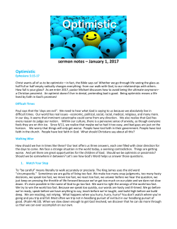 sermon notes – January 1, 2017 Optimistic