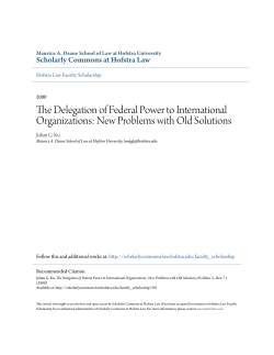 The Delegation of Federal Power to International Organizations