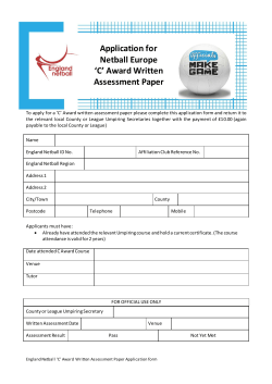 C Award Written Assessment Application Form