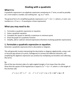 Dealing with a quadratic