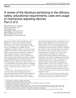 A review of the literature pertaining to the efficacy, safety