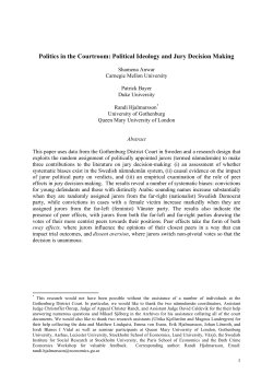 Politics in the Courtroom: Political Ideology and Jury Decision Making