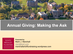 Making the Ask - staffschools.org