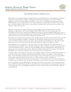 Some David Jacob Memories of Berkeley Grocery David Jacobs