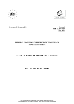 study on political parties and elections note of the secretariat