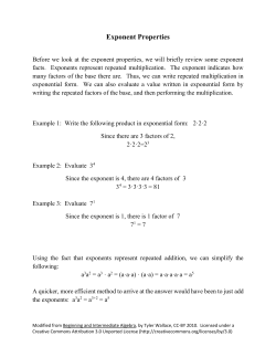 Exponent Properties