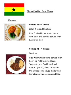 Ghana Pavilion Food Menu Combos Combo #1 – 4 tickets