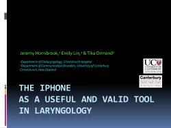 The iPhone as a Useful and Valid Tool in Laryngology