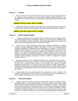 Standard Goods Contract