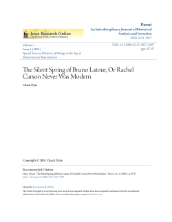 The Silent Spring of Bruno Latour, Or Rachel Carson Never Was
