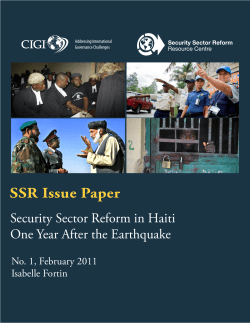 SSR Issue Paper - R&eacute;seau de recherche sur les op&eacute;rations de paix
