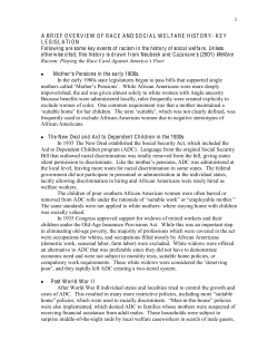 A Brief Overview Of Race And Social Welfare History