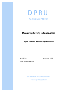 WORKING PAPERS Measuring Poverty in South Africa