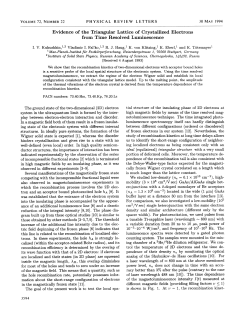 Evidence of the triangular lattice of crystallized electrons from time