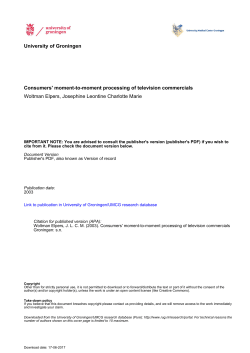 University of Groningen Consumers` moment-to-moment