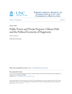 Public Power and Private Purpose: Odious Debt and the Political