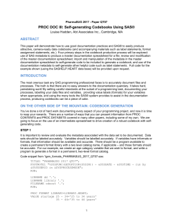 PROC DOC III: Self-generating Codebooks Using SAS
