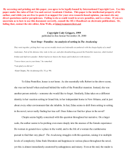 Next Stop-- Paradise: An analysis of setting in The Awakening.