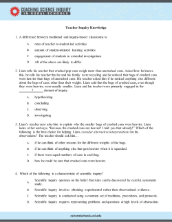 Science Inquiry Knowledge Test - University of Nebraska&ndash;Lincoln