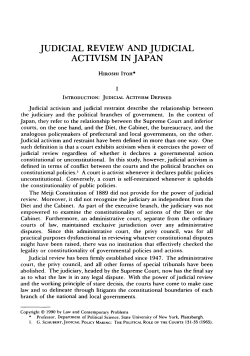 Judicial Review and Judicial Activism in Japan