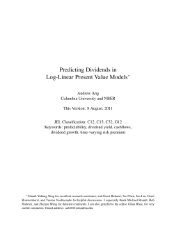 Predicting Dividends in Log-Linear Present Value Models
