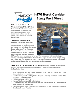 Fact sheet on the I-270 Corridor Study