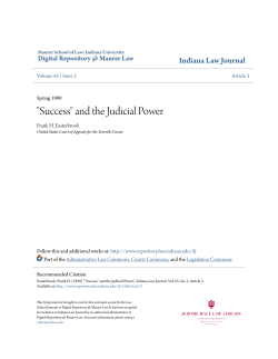 "Success" and the Judicial Power - Digital Repository @ Maurer Law