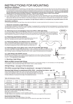INSTRUCTIONS FOR MOUNTING