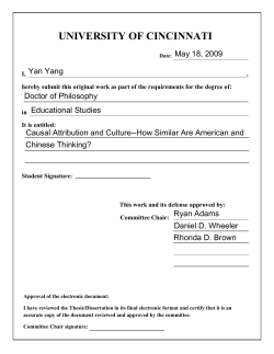 Causal Attribution and Culture&mdash;