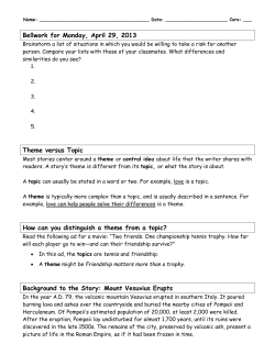 Bellwork for Monday, April 29, 2013