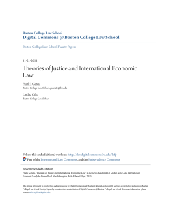 Theories of Justice and International Economic Law