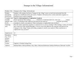 Stranger in the Village: Informational