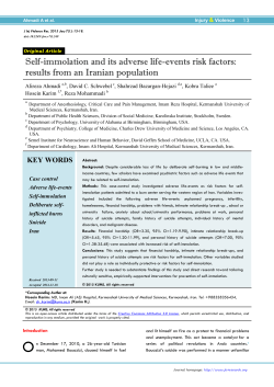 Self-immolation and its adverse life-events risk factors: results from