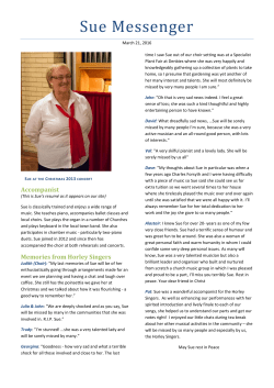 Sue Messenger - HORLEY SINGERS