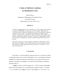 A Study of Sufficient Conditions for Hamiltonian Cycles - Rose