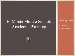 El Monte Middle School: Academic Planning