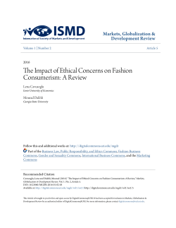 The Impact of Ethical Concerns on Fashion Consumerism: A Review