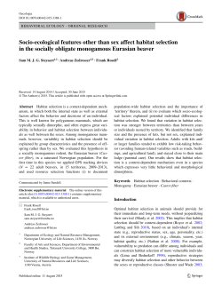 Socio-ecological features other than sex affect habitat