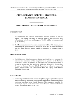 civil service (special advisers) (amendment) bill