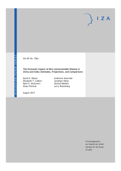 The Economic Impact of Non-communicable Disease in China and